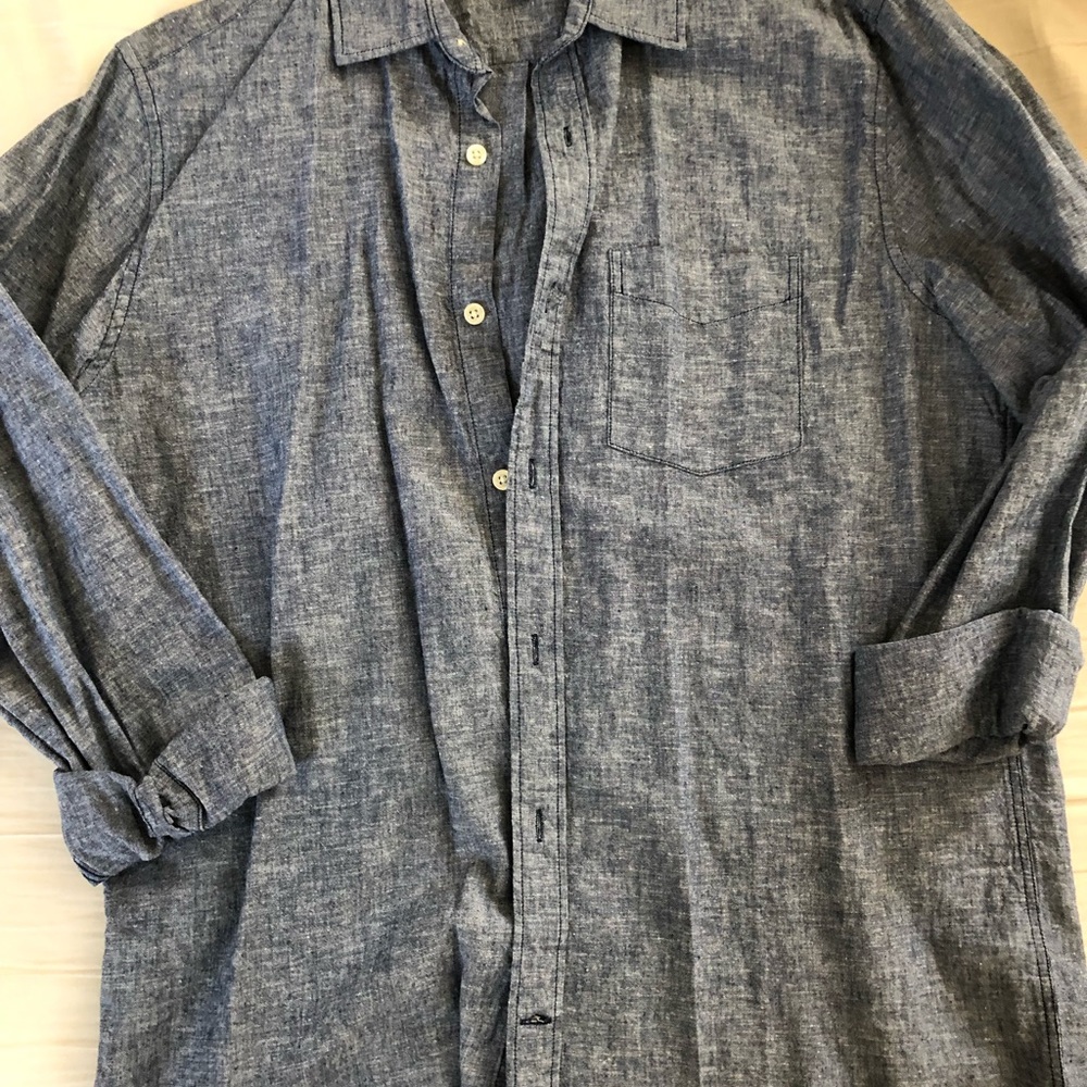 Bundle Of 2 Gap Linen Button Downs, Never Worn - image 2